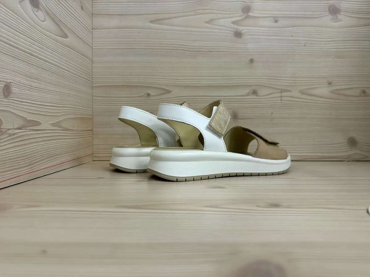 IGI & CO sandali donna beige bianco oro platform comfort strappi - Image 2