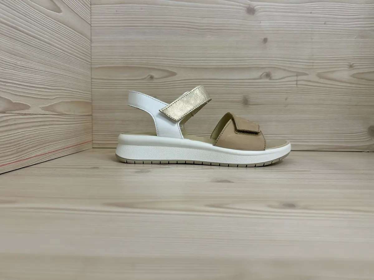 IGI & CO sandali donna beige bianco oro platform comfort strappi - Image 3