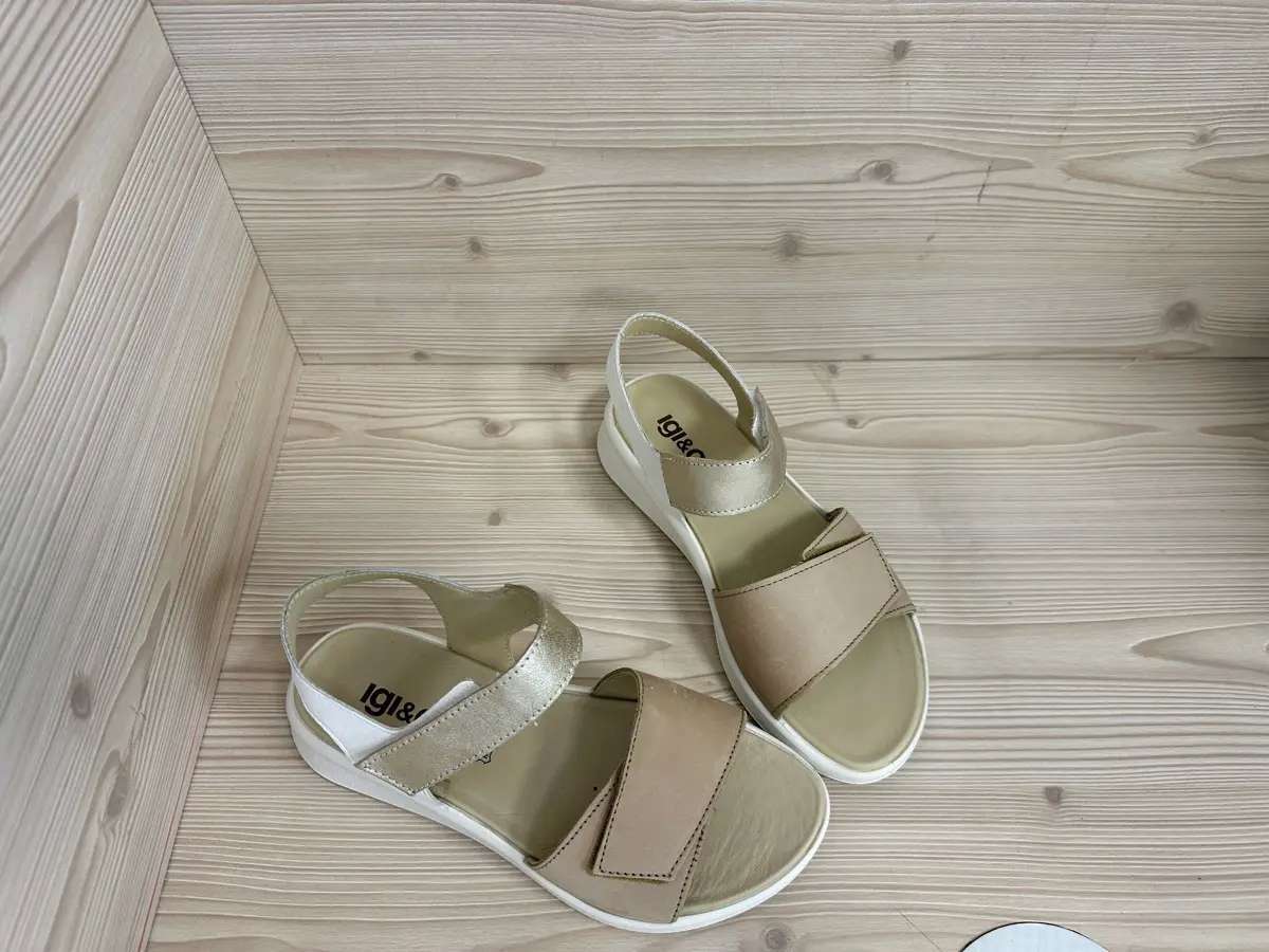 IGI & CO sandali donna beige bianco oro platform comfort strappi - Image 6
