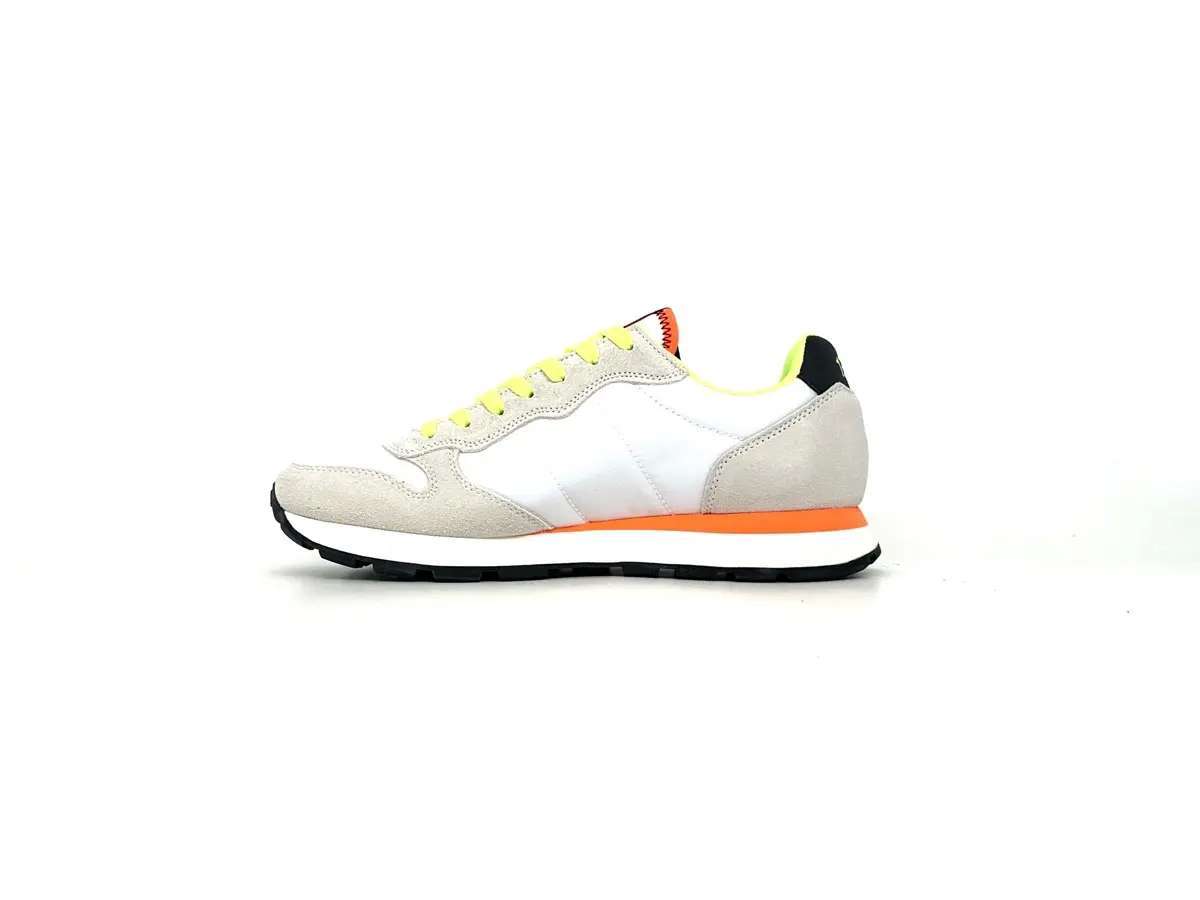 Sun68 Tom Fluo sneakers uomo bianche nylon suede dettagli fluo - Image 6