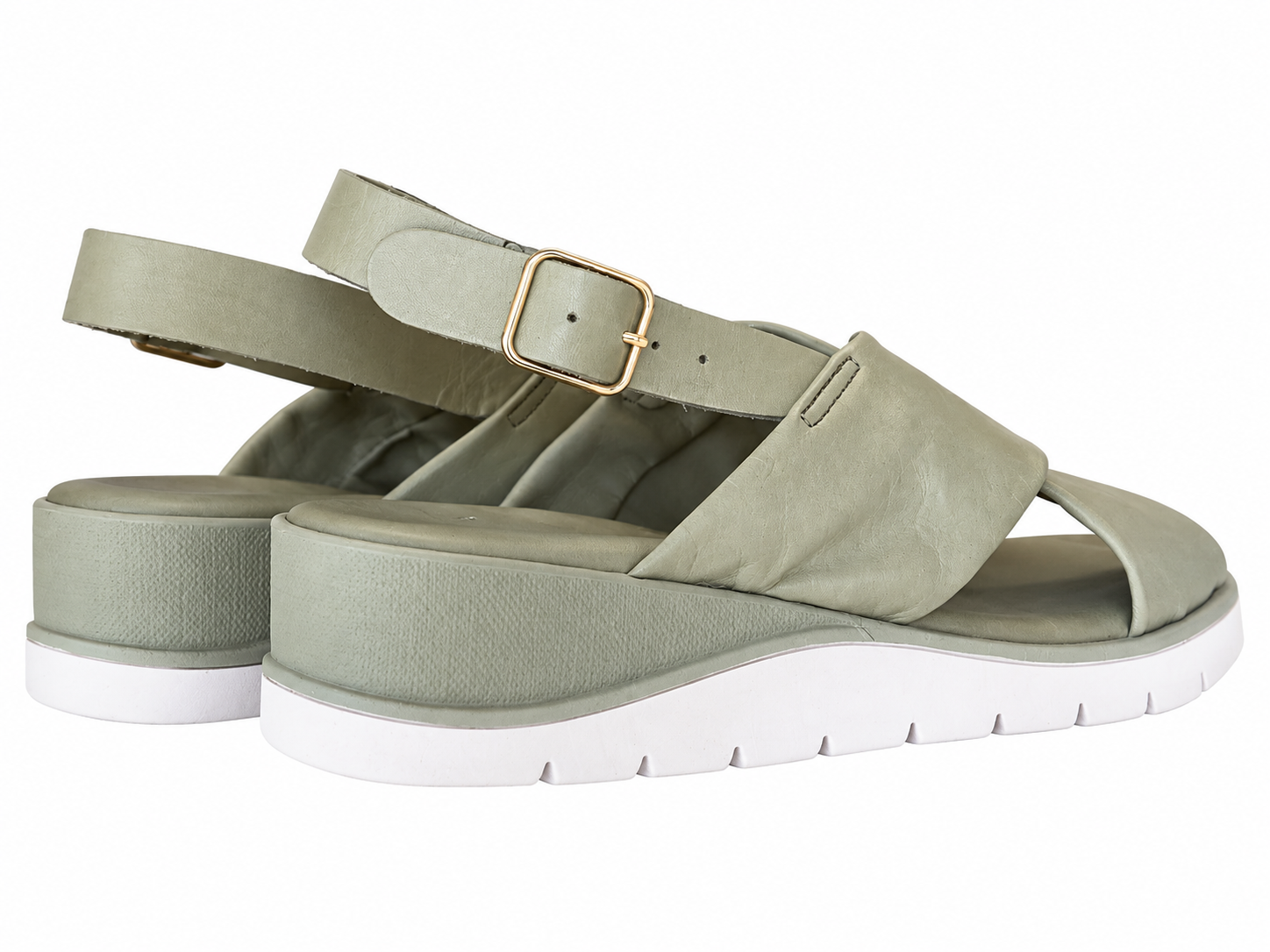 Luxdive sandali donna fasce incrociate pelle salvia - Image 6