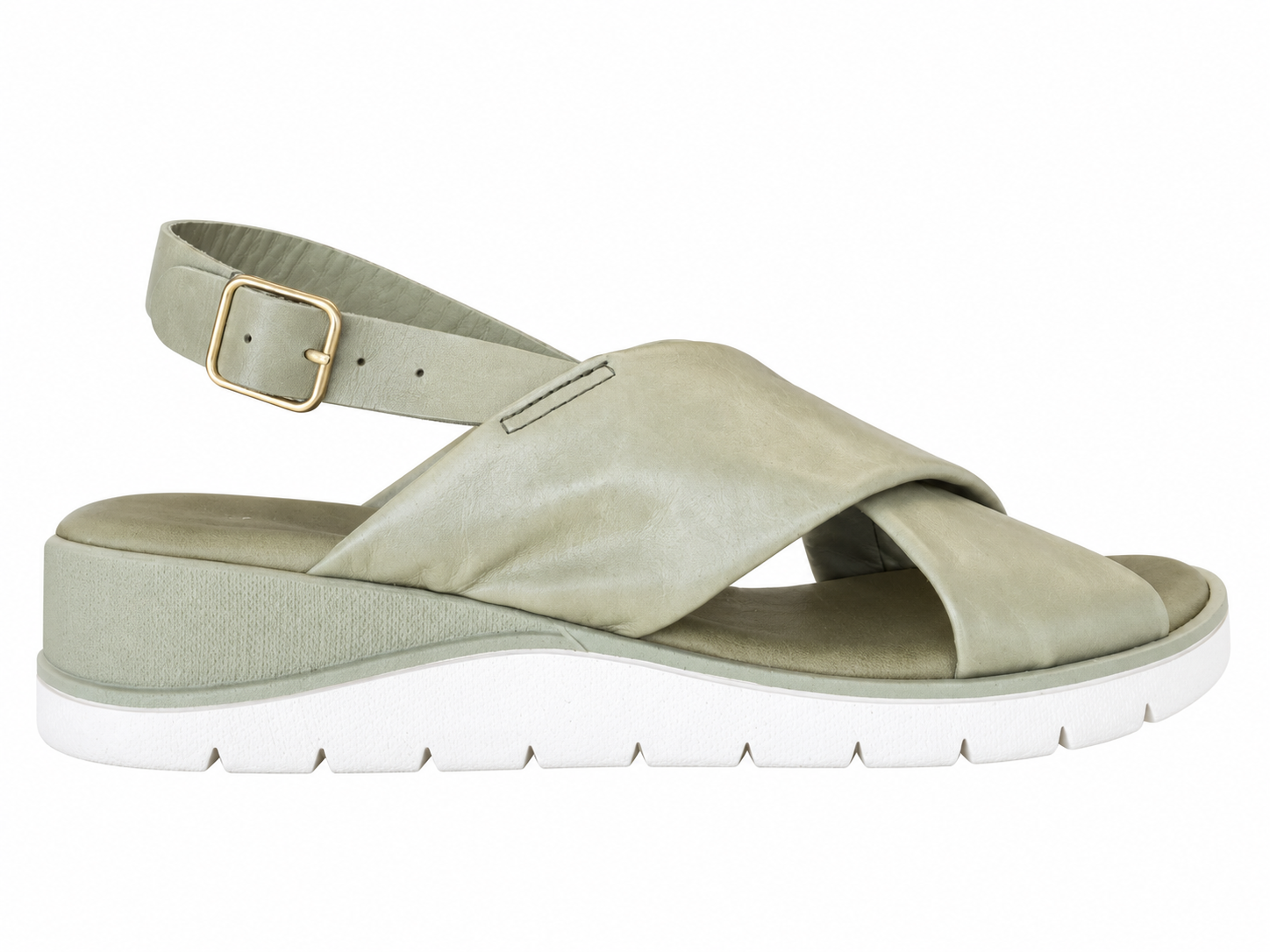 Luxdive sandali donna fasce incrociate pelle salvia - Image 2