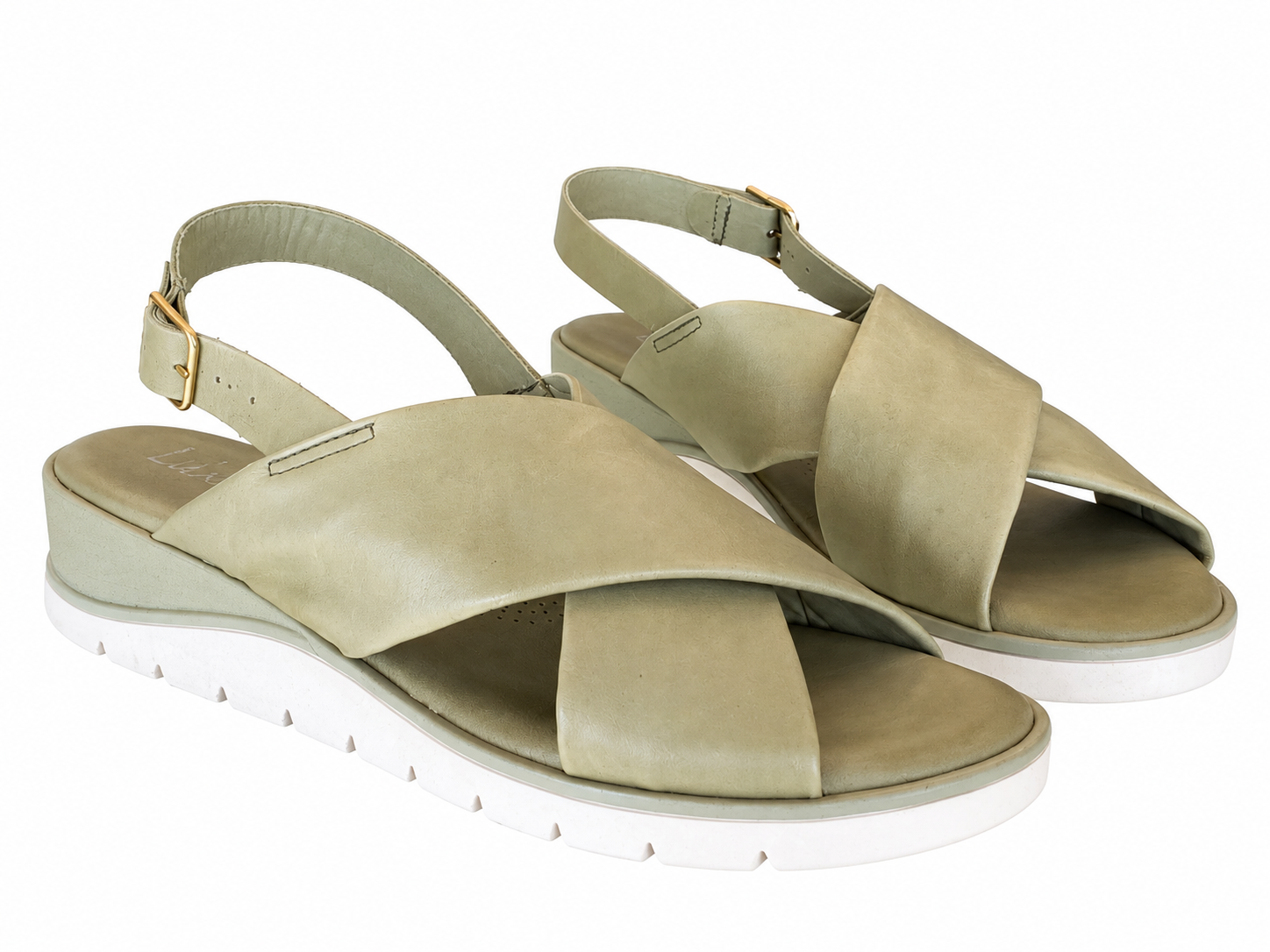 Luxdive sandali donna fasce incrociate pelle salvia - Image 4