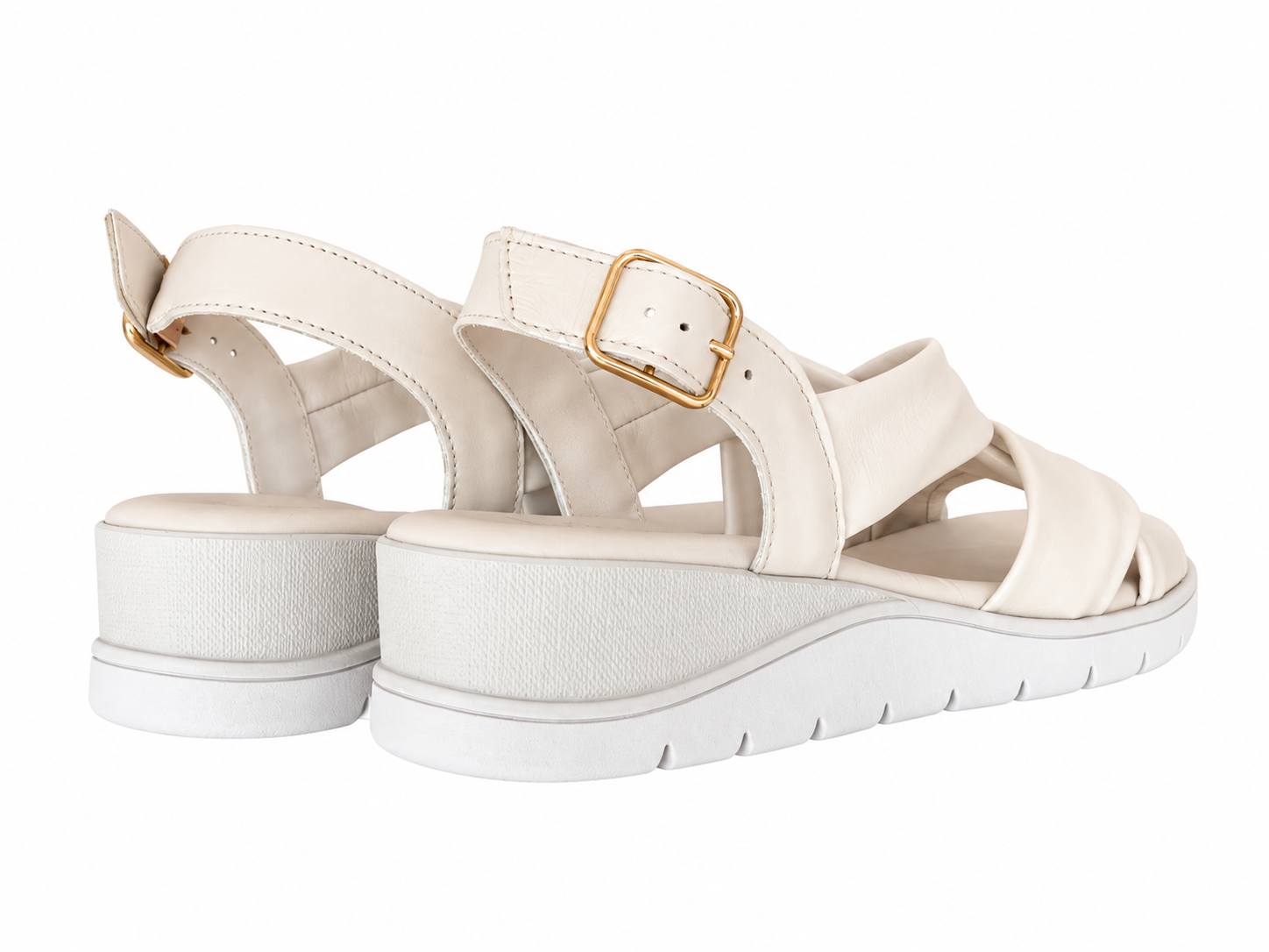 Luxdive sandali donna fasce incrociate beige con cinturino - Image 2