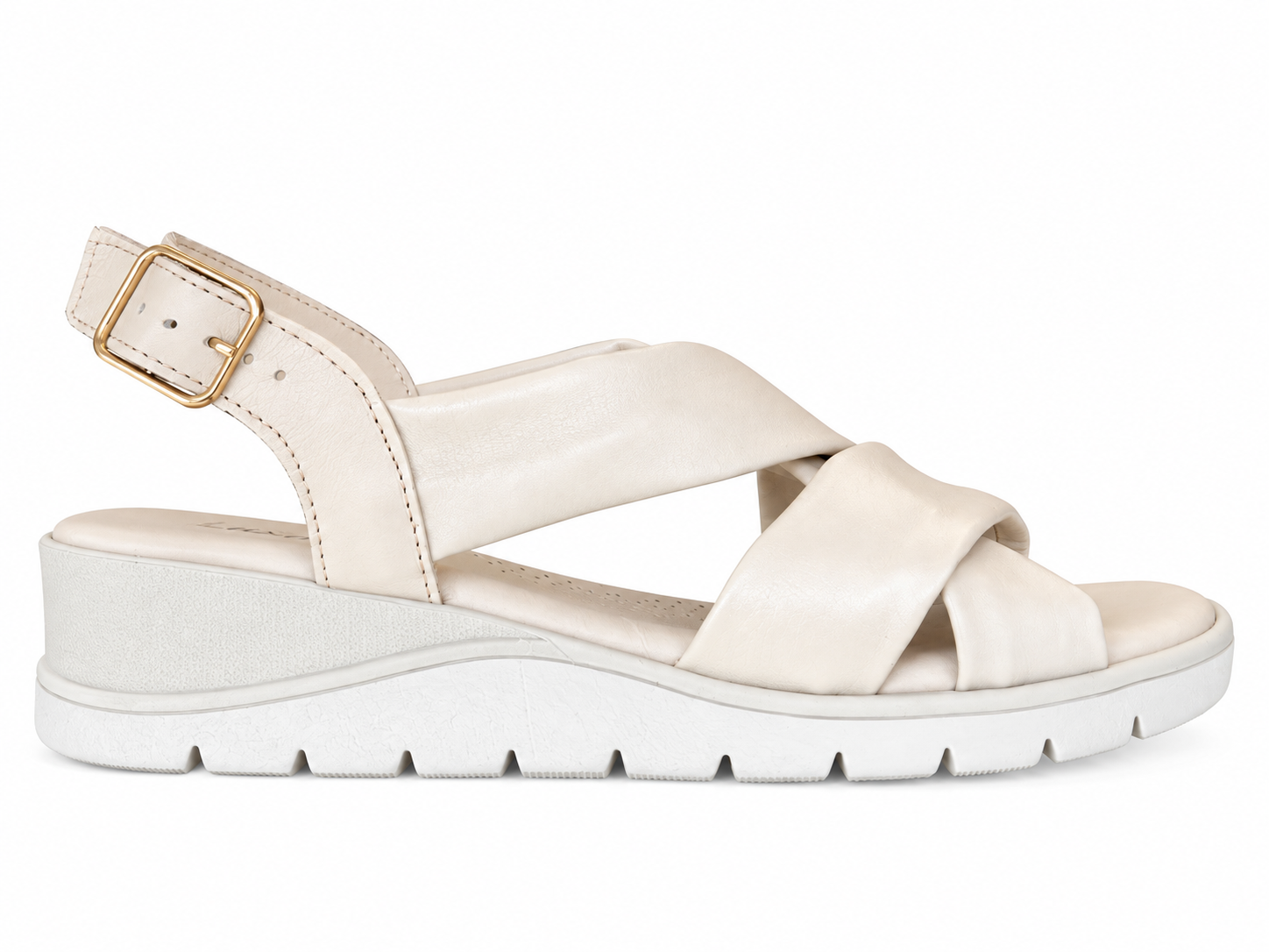 Luxdive sandali donna fasce incrociate beige con cinturino - Image 3