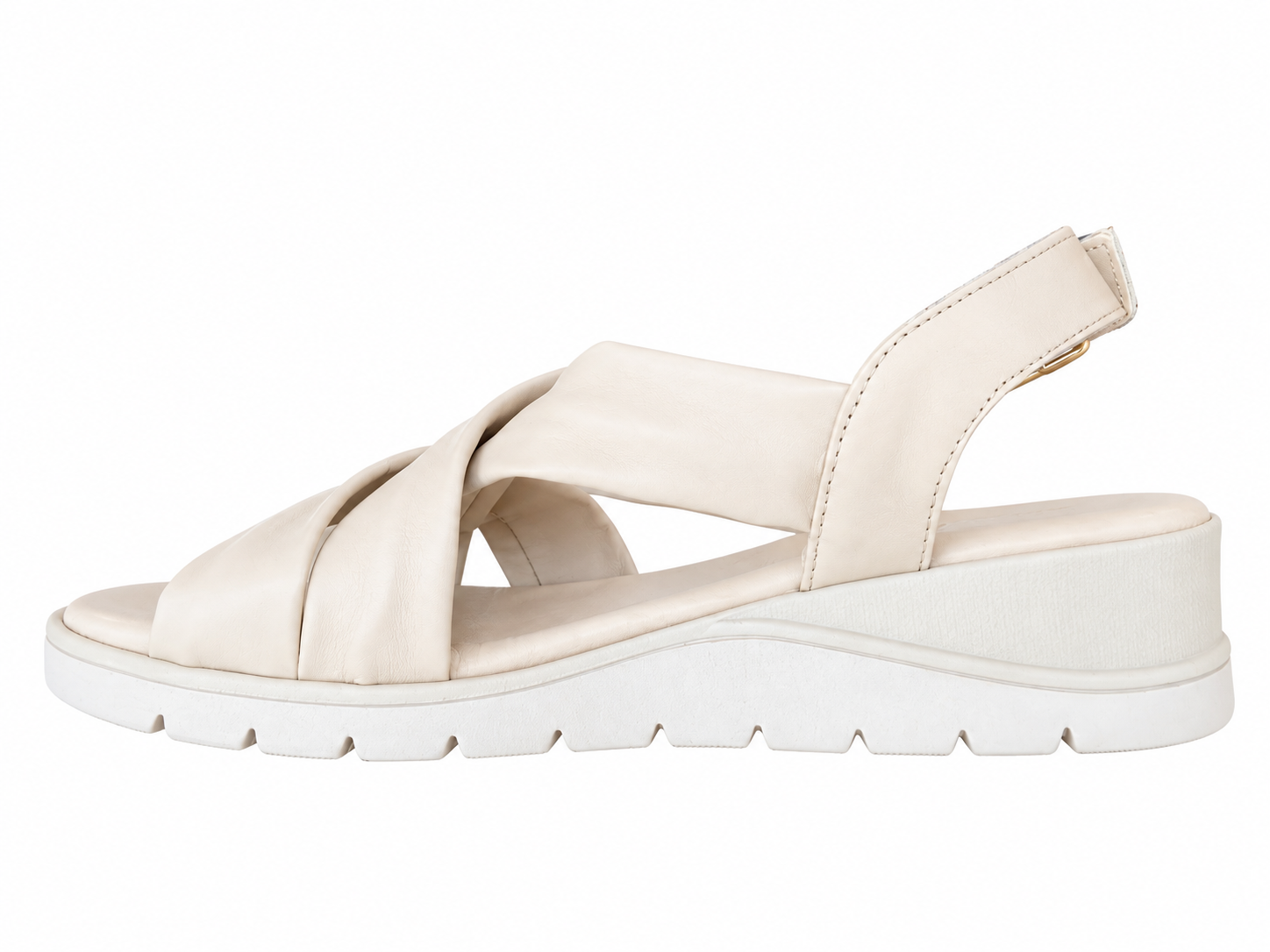 Luxdive sandali donna fasce incrociate beige con cinturino - Image 4