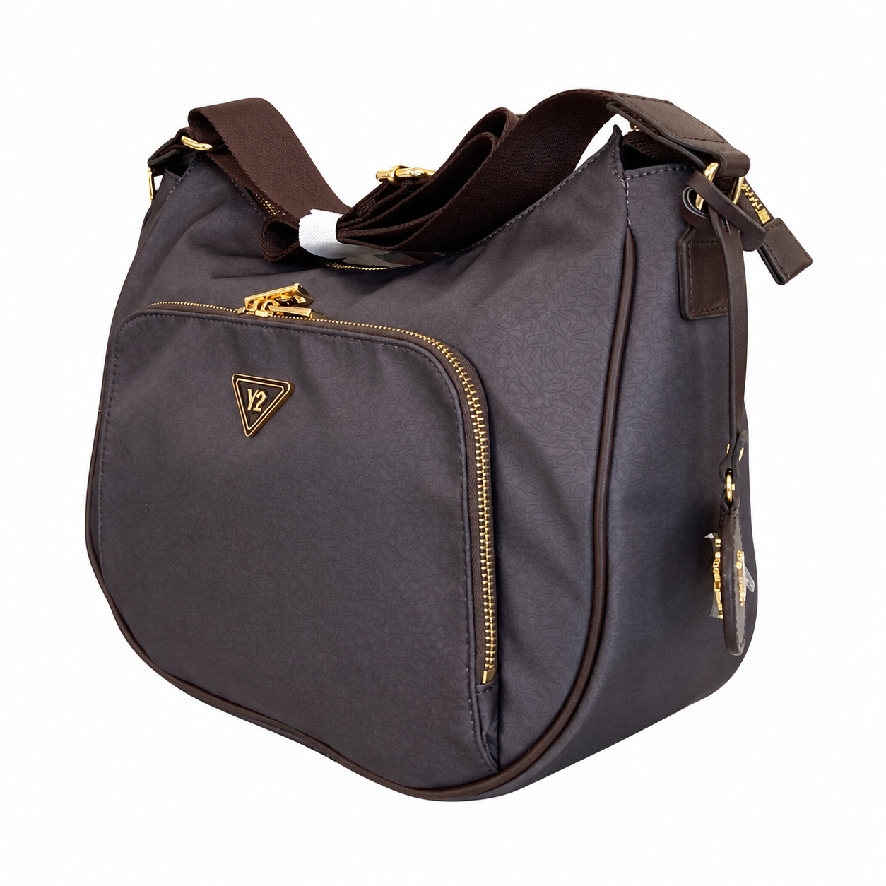 Ynot borsa hobo donna Cloud tessuto stampato brown - Image 2