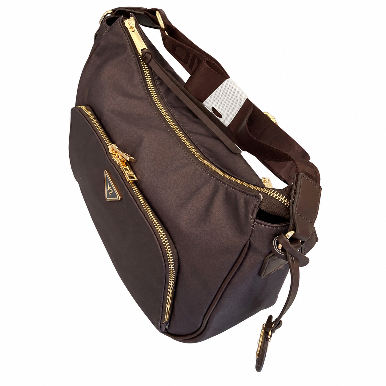 Ynot borsa hobo donna Cloud tessuto stampato brown - Image 3
